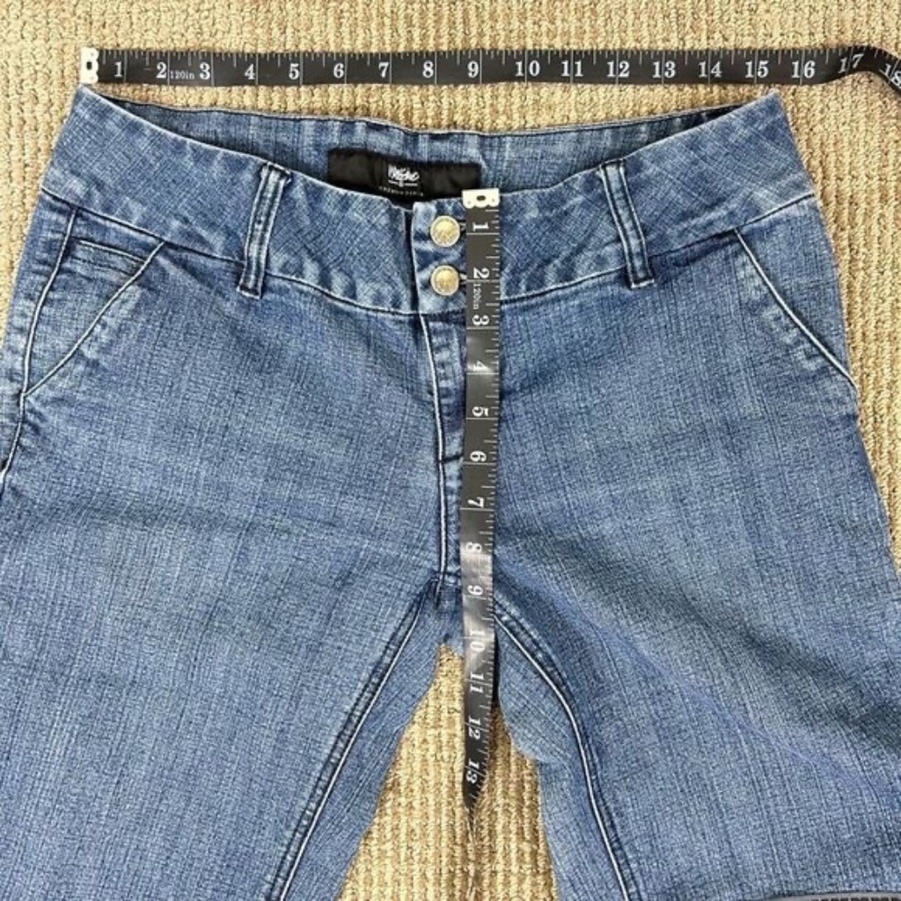 Mossimo Premium Denim Blue Trouser Jeans Size 10 Mid Rise Flap Pockets